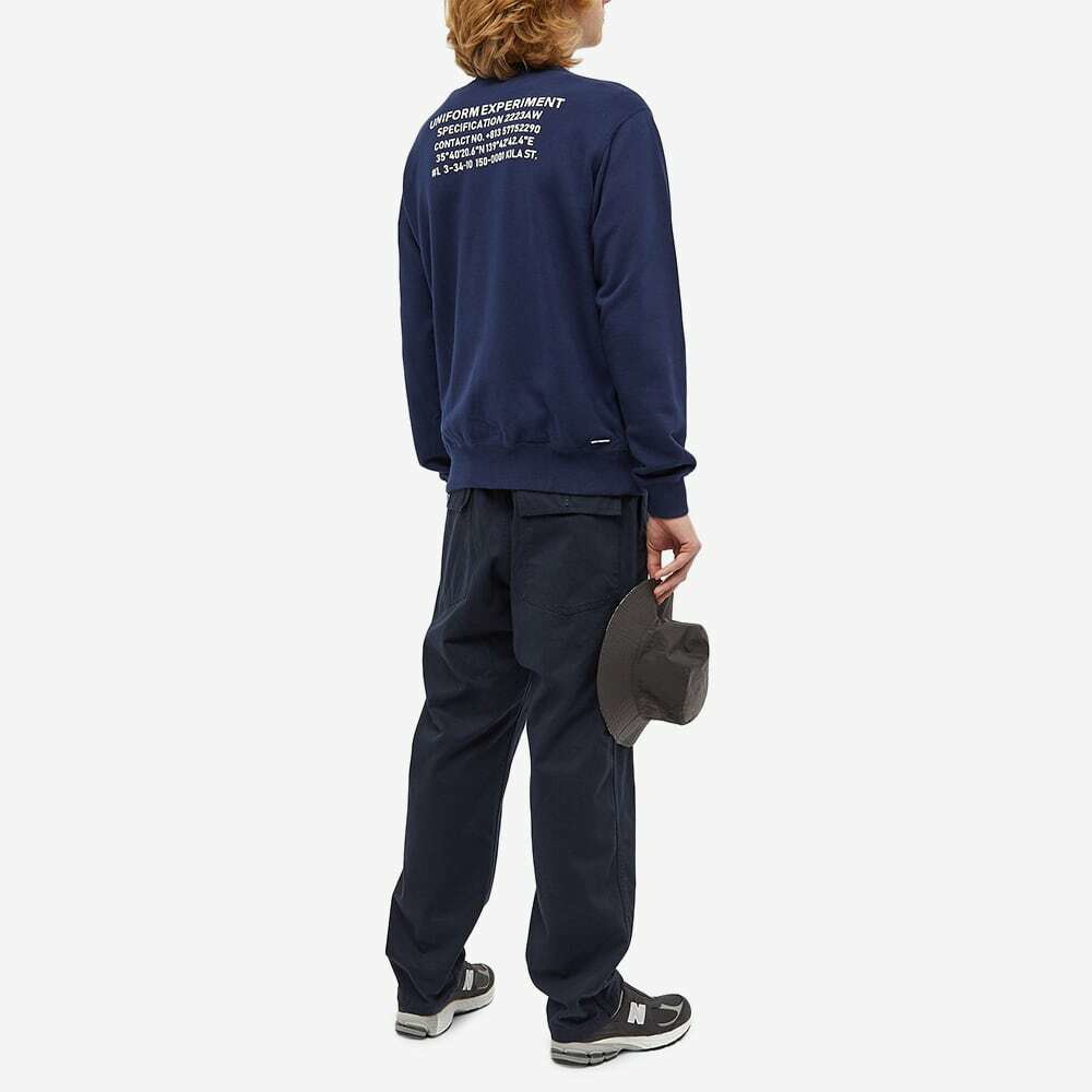 Uniform Experiment Men's Location Logo Crew Neck Sweat in Navy