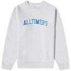 Alltimers Men's City College Crew Sweat in Heather Grey