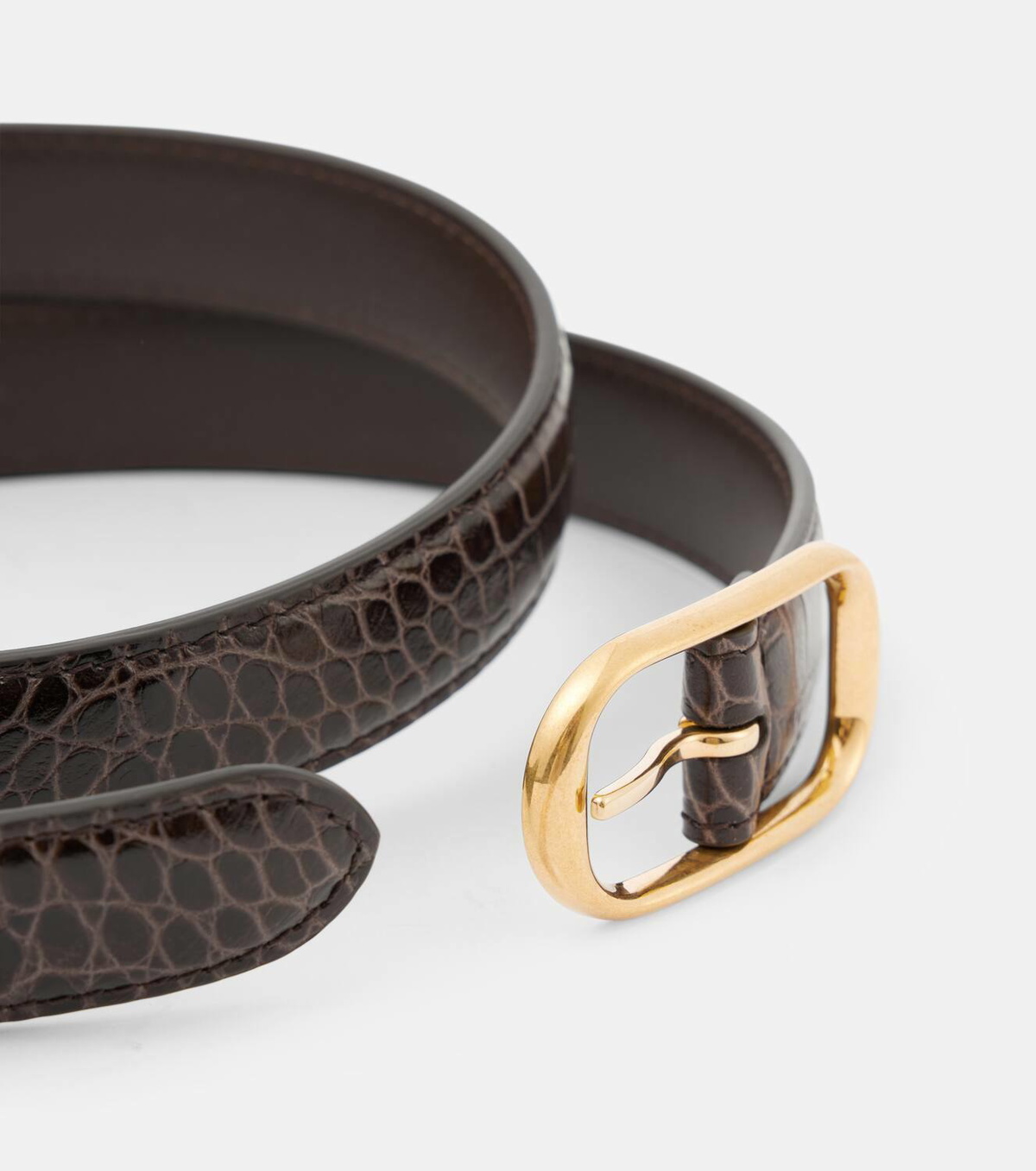 Nili Lotan Reine croc-effect patent leather belt