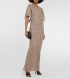 Norma Kamali Obie leopard-print georgette gown