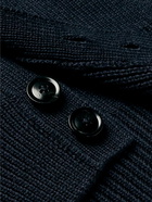 TOM FORD - Ribbed Wool and Silk-Blend Cardigan - Blue