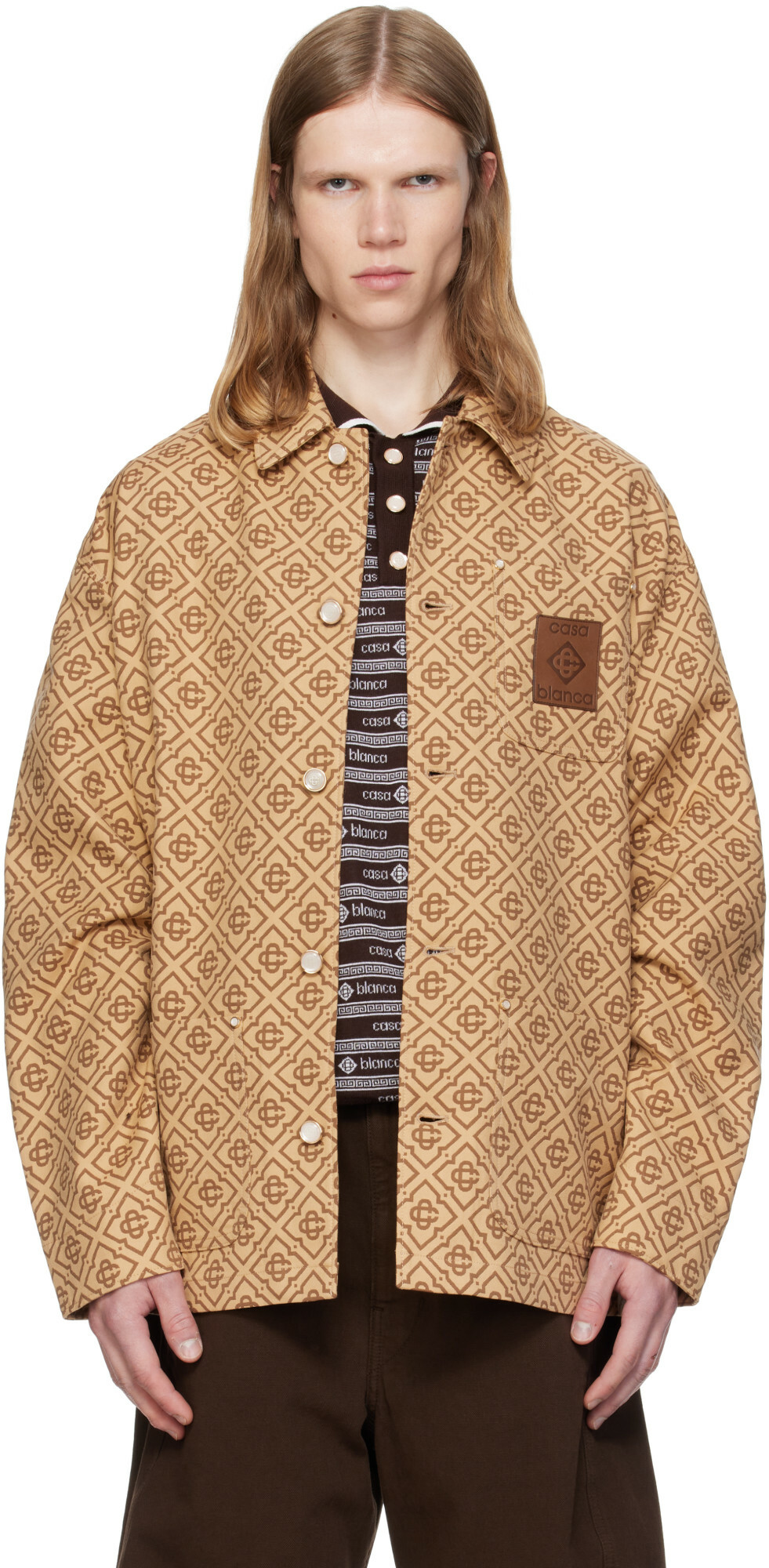 Casablanca Beige Monogram Workwear Jacket