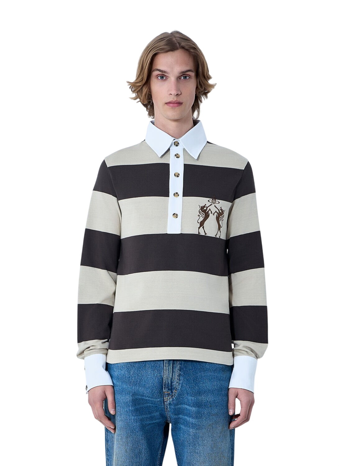 Vivienne Westwood White Rugby Long Sleeve Polo Vivienne Westwood