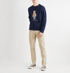 POLO RALPH LAUREN - Printed Fleece-Back Cotton-Blend Jersey Sweatshirt - Blue