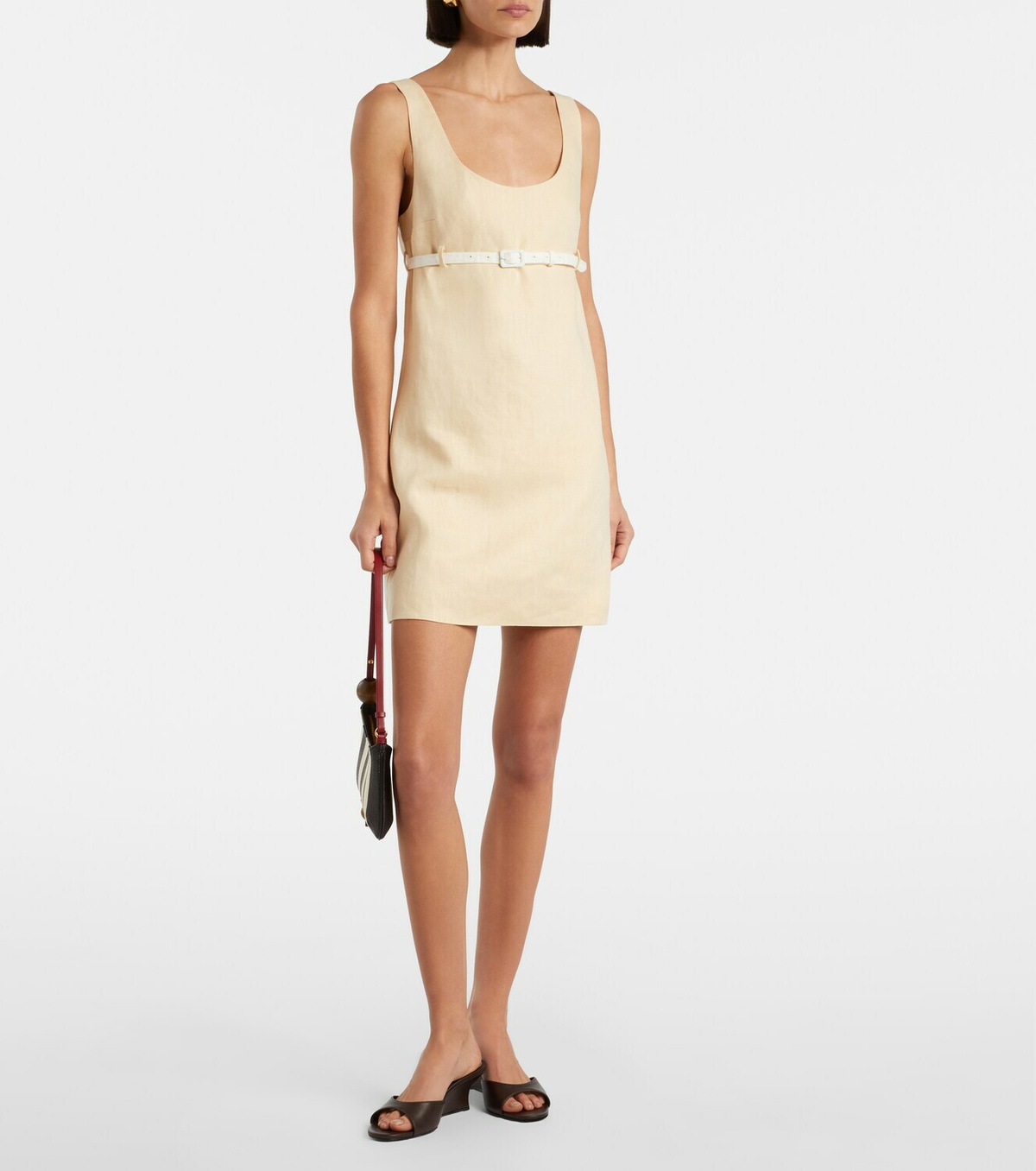 Posse Pamela belted linen minidress