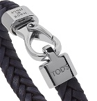 Tod's - Woven Leather and Silver-Tone Bracelet - Men - Midnight blue
