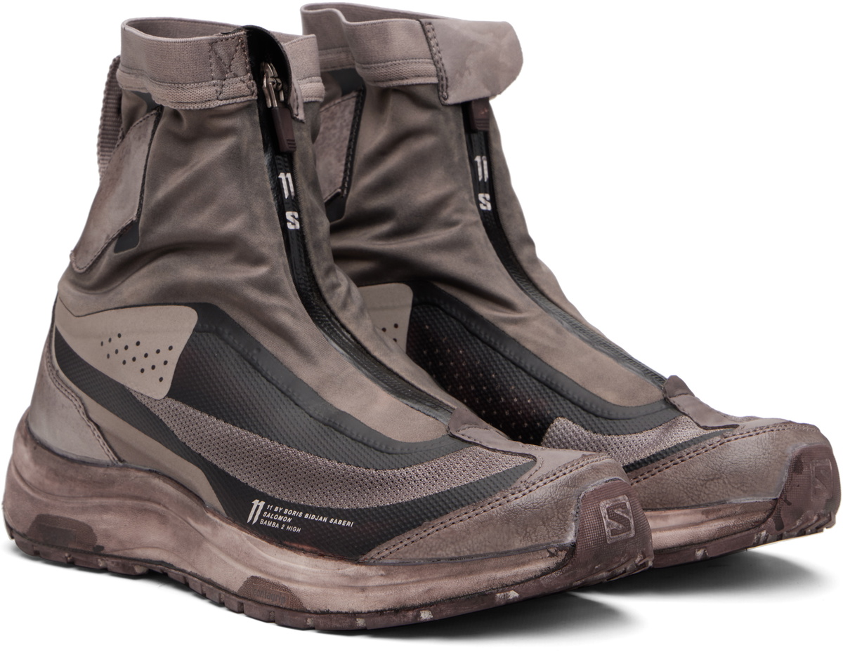 11 by Boris Bidjan Saberi Taupe Salomon Edition Bamba 2 High V2 Sneakers