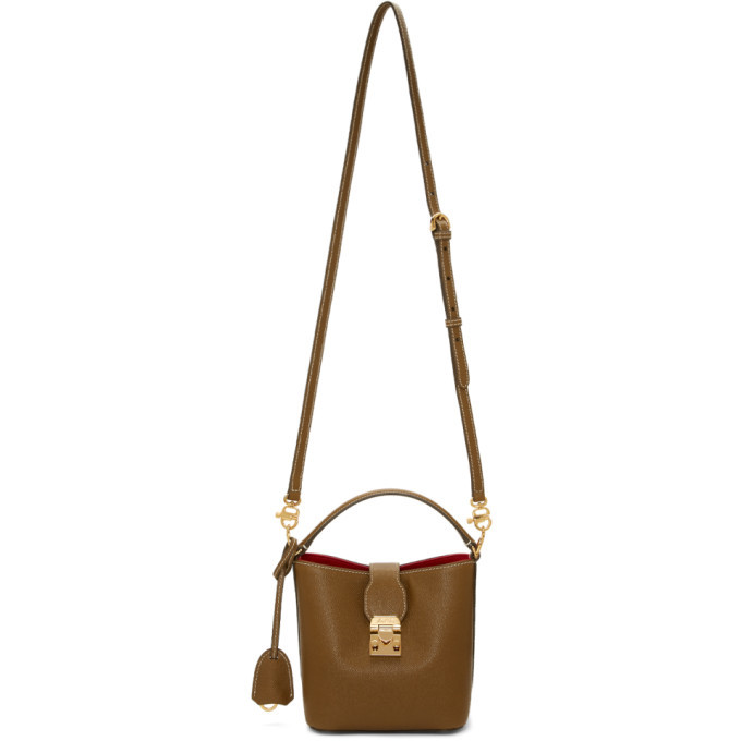 Mark Cross Brown Saffiano Mini Murphy Bucket Bag