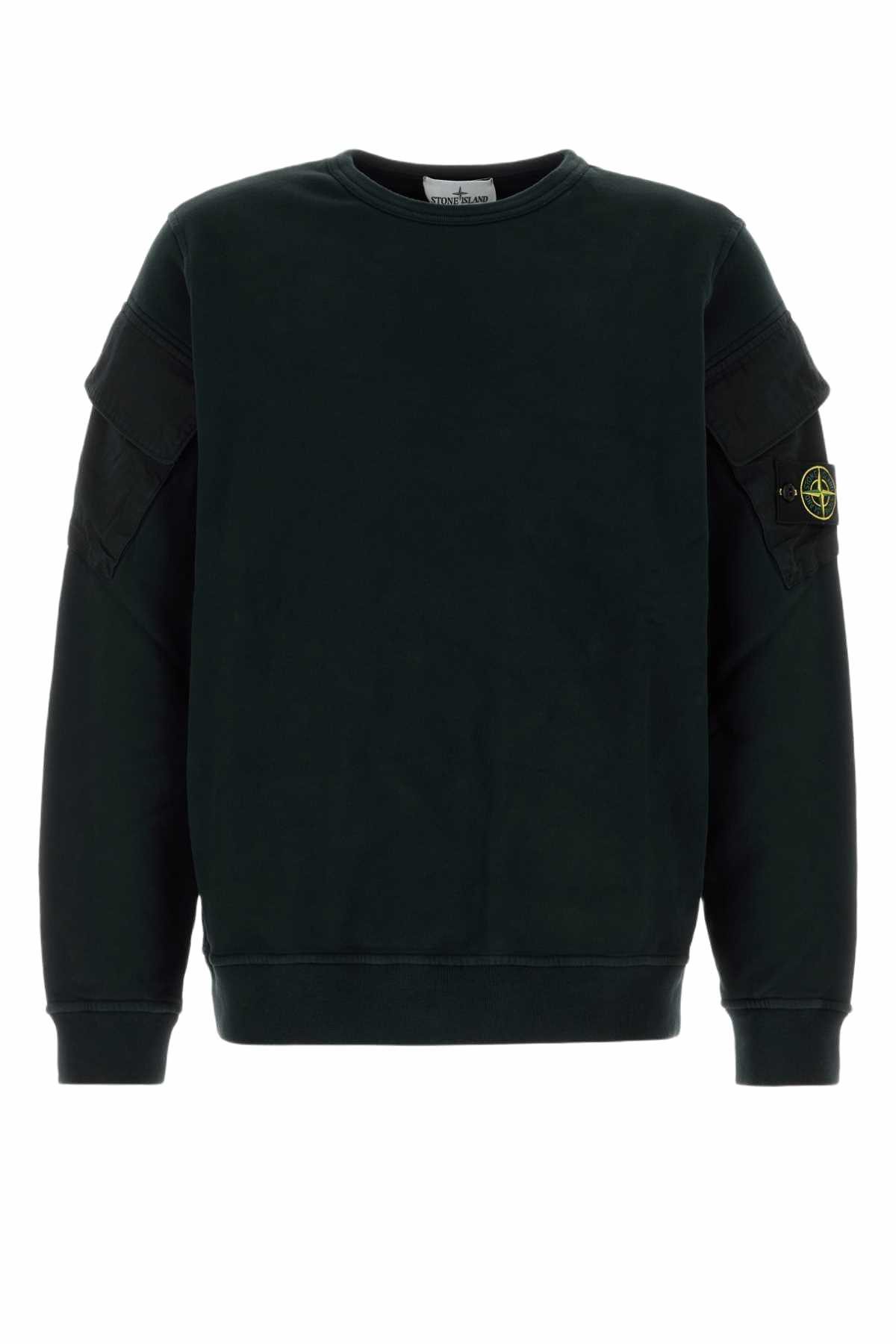スウェット・トレーナー Stone Cotton Sweatshirt With Logo Stone Island - Logo-Appliquéd Garment-Dyed Organic Cotton