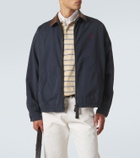 Prada Leather-trimmed cotton canvas blouson jacket