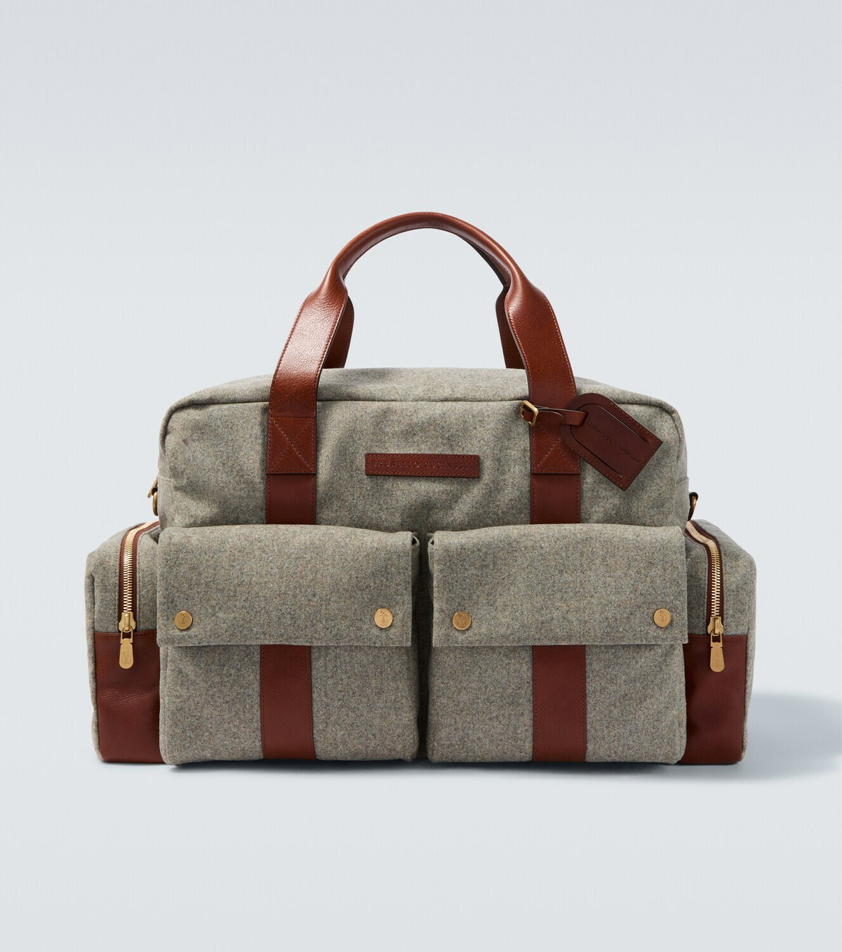 Brunello Cucinelli Leather-trimmed duffel bag