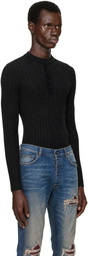 AMIRI Black 'AMIRI' Script Knit Henley