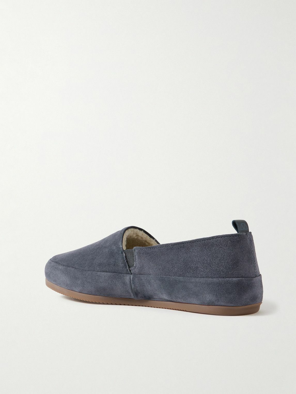 Mulo - Fleece-Lined Suede Loafers - Blue