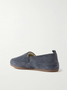 Mulo - Fleece-Lined Suede Loafers - Blue