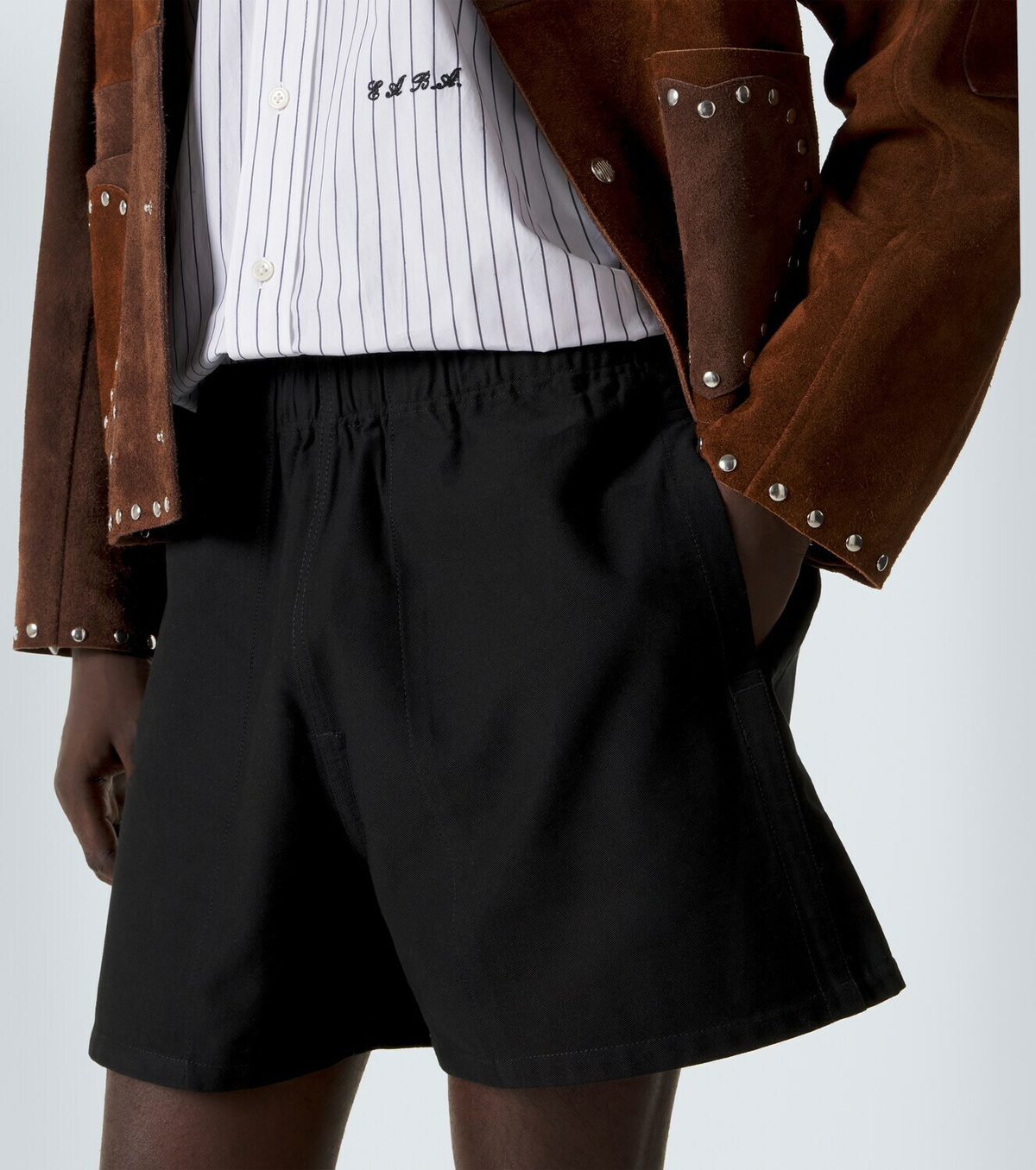 Bode Logo cotton twill Bermuda shorts