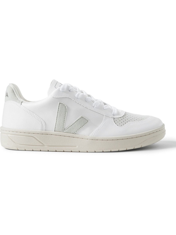 Photo: Veja - V-10 Vegan Suede-Trimmed Faux Leather Sneakers - White
