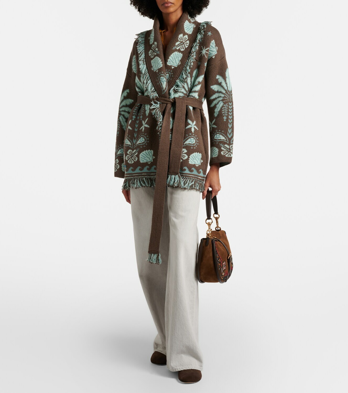 Alanui Echoes Of The Island wool and cotton cardigan