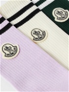 Moncler Genius - Fragment Three-Pack Striped Ribbed Cotton-Blend Socks - Multi