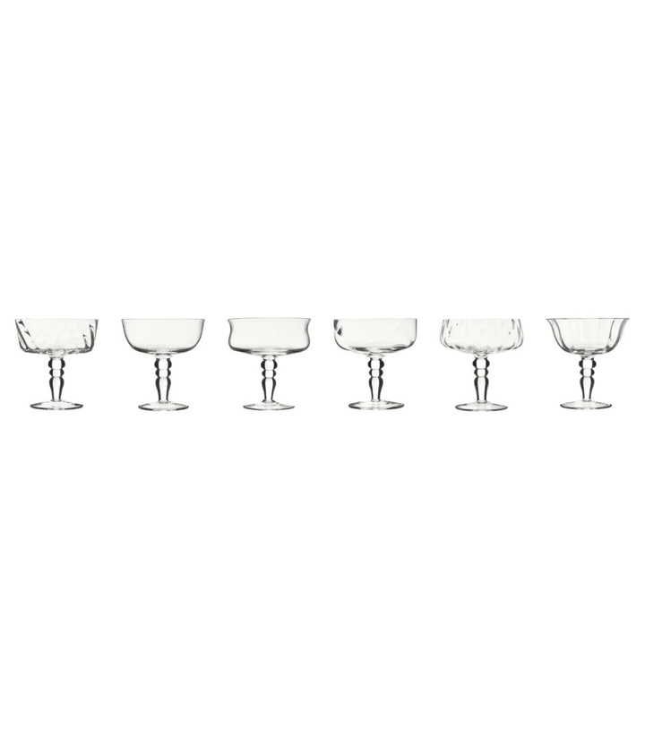 Photo: Bitossi Diseguale set of 6 champagne coupe glasses