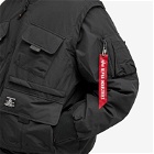 Alpha Industries Men's Multi Pocket Flight Jacket in Black