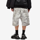 Balenciaga Men's Camo Cargo Shorts in Light Grey