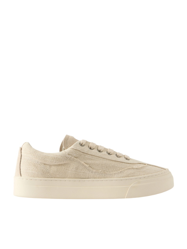 Photo: Omni - Dellow Suede-Trimmed Distressed Drill Sneakers - Neutrals