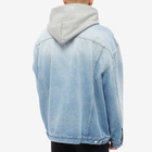Vetements Hooded Denim Jacket in Light Blue