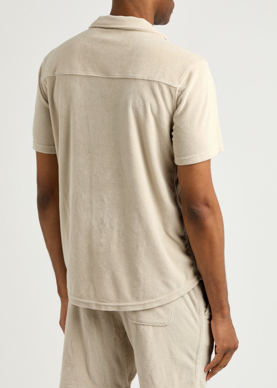 Paige Colvin Cotton-blend Terry Shirt Cream
