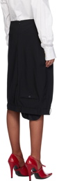 HODAKOVA Black Upside Down Trouser Midi Skirt