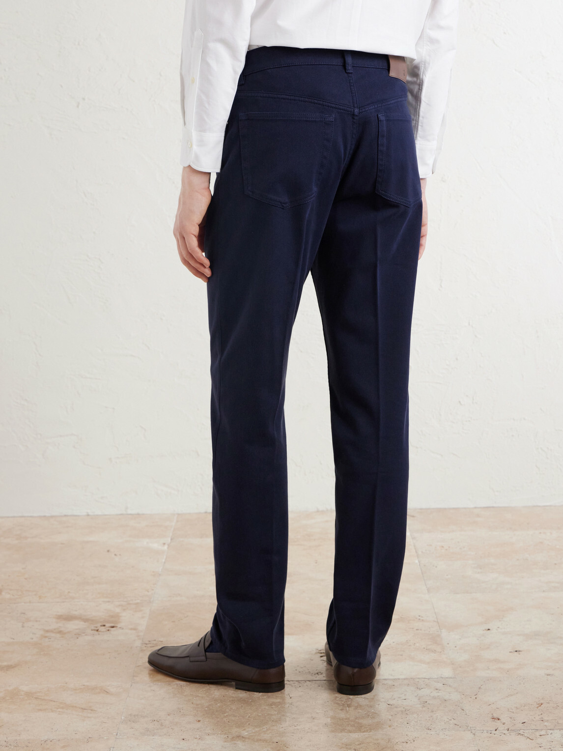 Dunhill - Tapered Cotton-Blend Twill Trousers - Blue