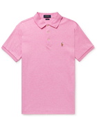 POLO RALPH LAUREN - Slim-Fit Logo-Embroidered Pima Cotton-Jersey Polo Shirt - Pink