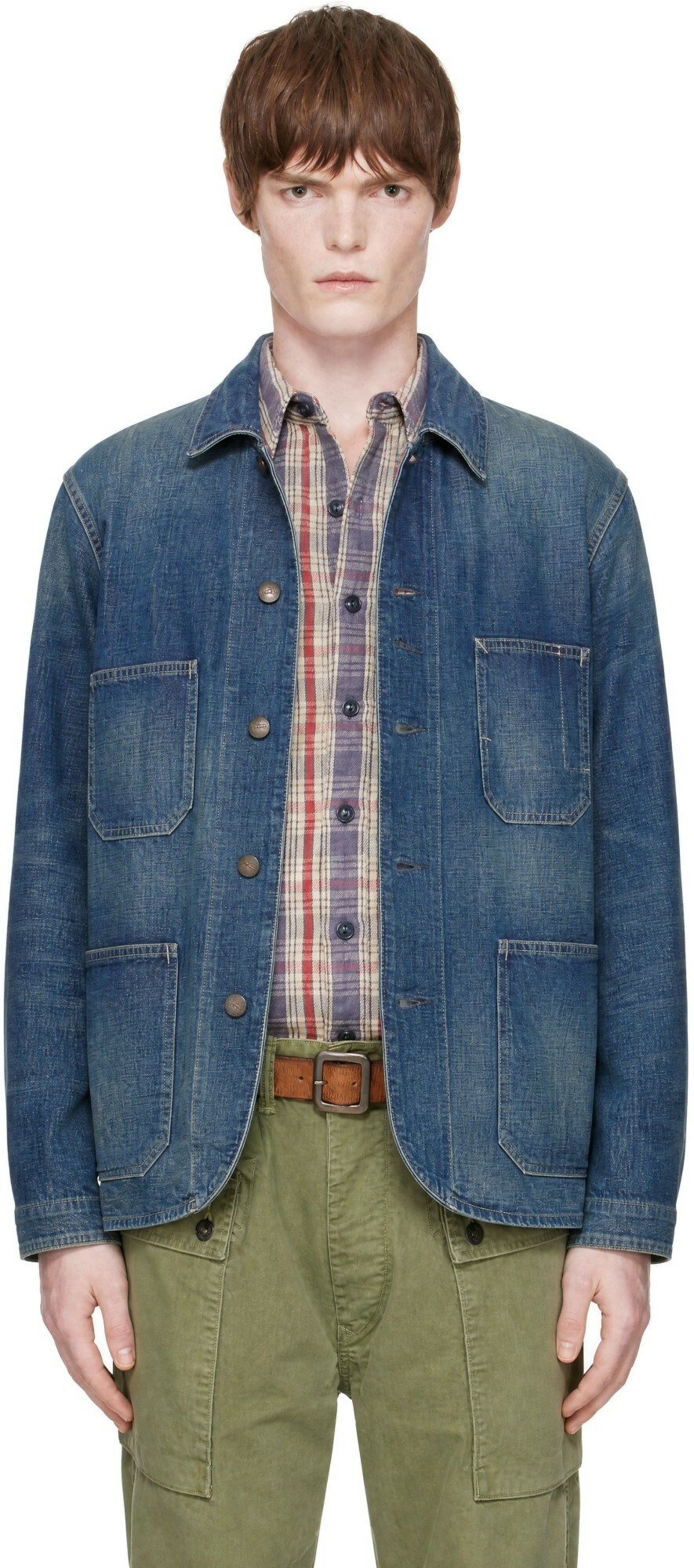 RRL Blue Denim Engineer Jacket