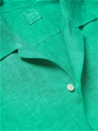 120% - Camp-Collar Linen Shirt - Green