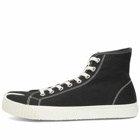 Maison Margiela Men's Canvas Tabi High Top Sneakers in Black/White