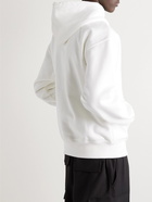 Stussy - Flames Logo-Print Cotton-Blend Jersey Hoodie - White