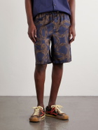 LOEWE - Paula's Ibiza Straight-Leg Printed Silk Drawstring Shorts - Blue