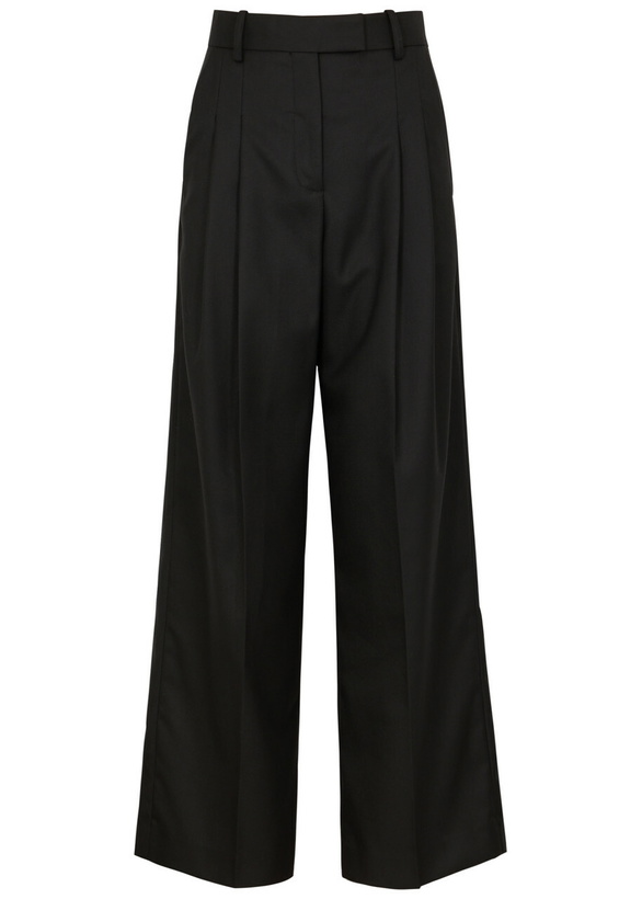 Photo: BY Malene Birger Cymbaria Wide-leg Twill Trousers Black