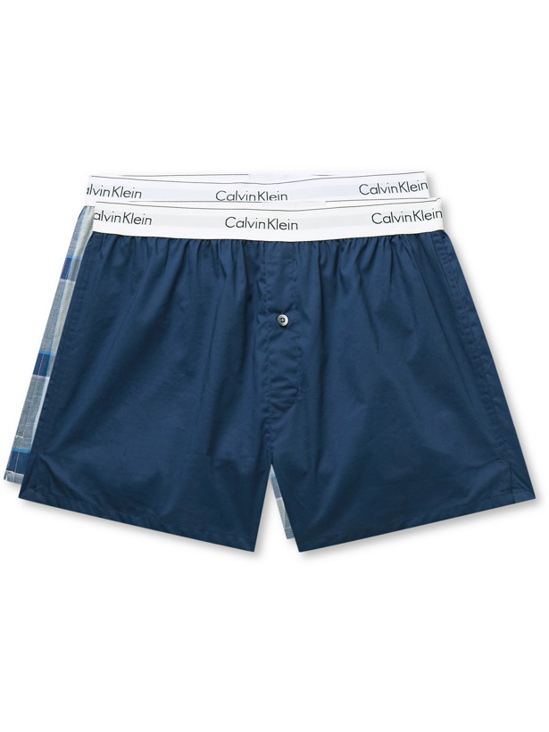 Photo: CALVIN KLEIN UNDERWEAR - Two-Pack Modern Slim-Fit Cotton Boxer Shorts - Multi - XL