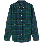 Portuguese Flannel Men's Ortiz Button Down Check Shirt in Green/Navy