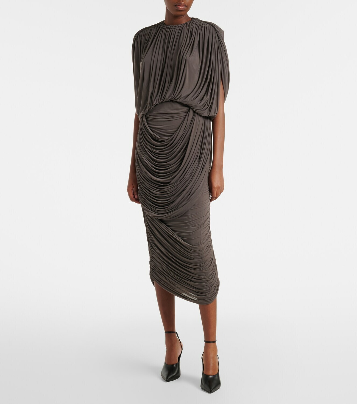 Magda Butrym Draped jersey midi skirt