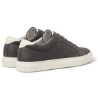 Brunello Cucinelli - Leather-Trimmed Nubuck Sneakers - Men - Gray