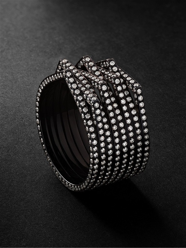 Photo: Repossi - Antifer Blackened White Gold Diamond Ring - Black