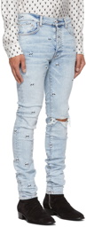 AMIRI Blue Embroidered Paisley Jeans