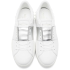 Valentino White and Silver Valentino Garavani Open Sneakers
