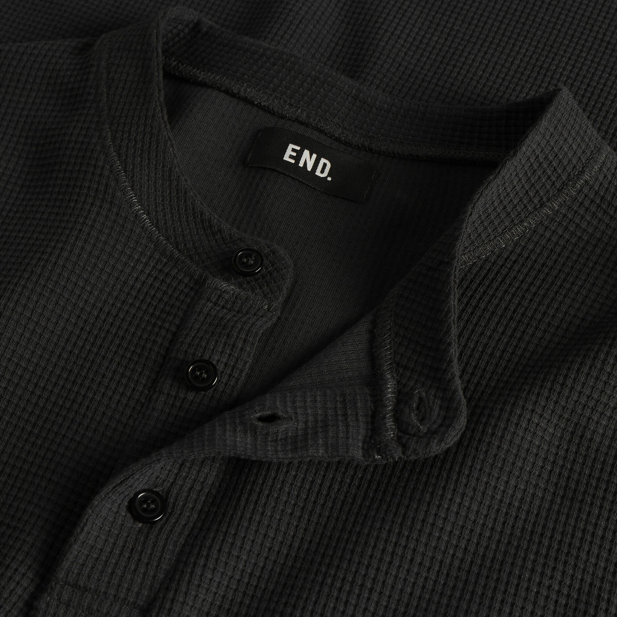 END. Men's Recruit Henley in Cinder Black