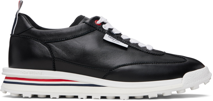 Photo: Thom Browne Black Soft Nappa RWB Tech Runner Sneakers
