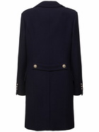 BALMAIN Double Breast Felted Wool Coat