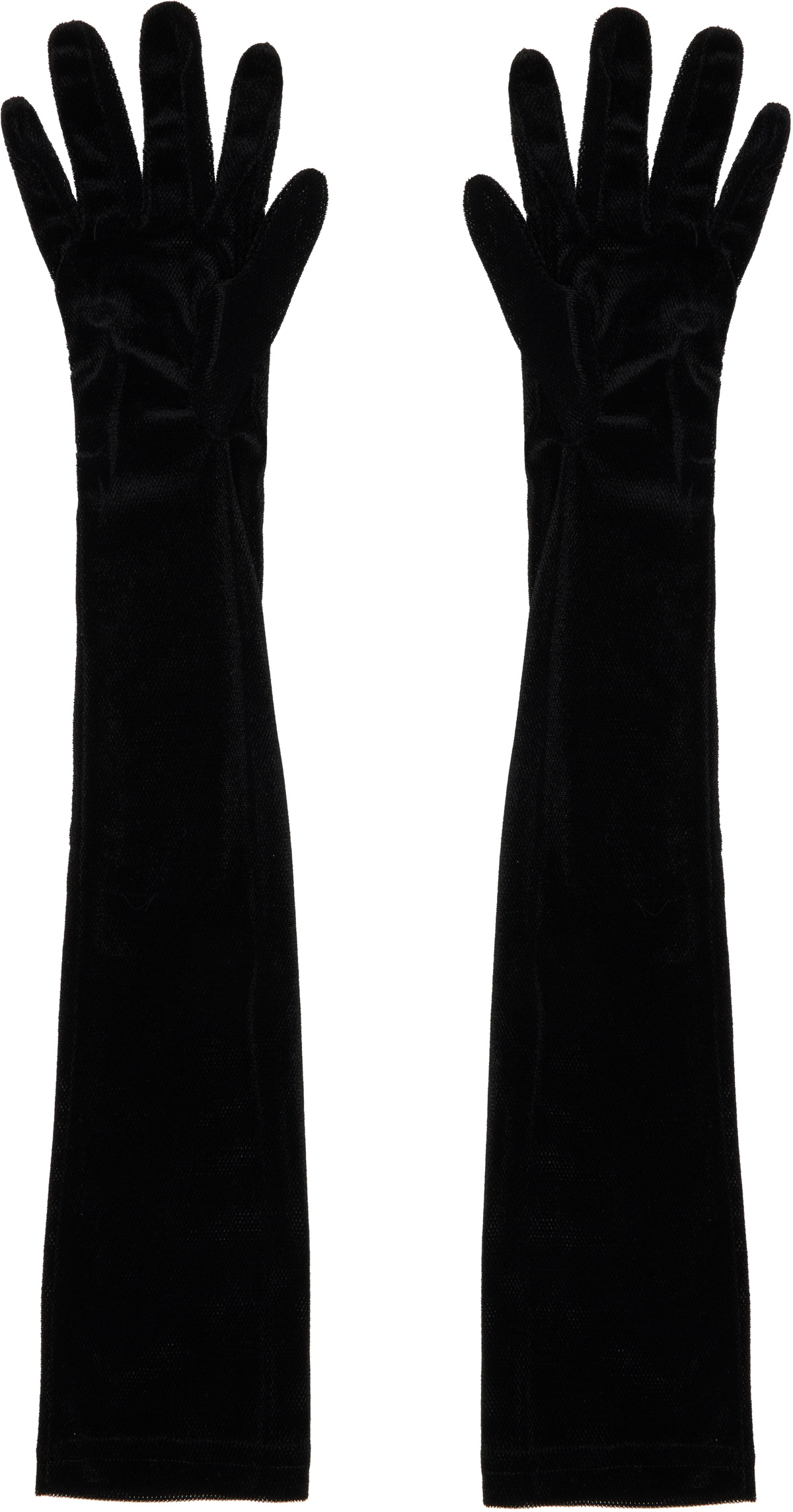 Anna Sui Black Velvet Mesh Gloves