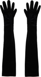 Anna Sui Black Velvet Mesh Gloves