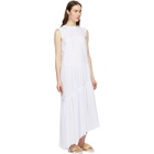 Cedric Charlier White Ruffle Asymmetric Dress